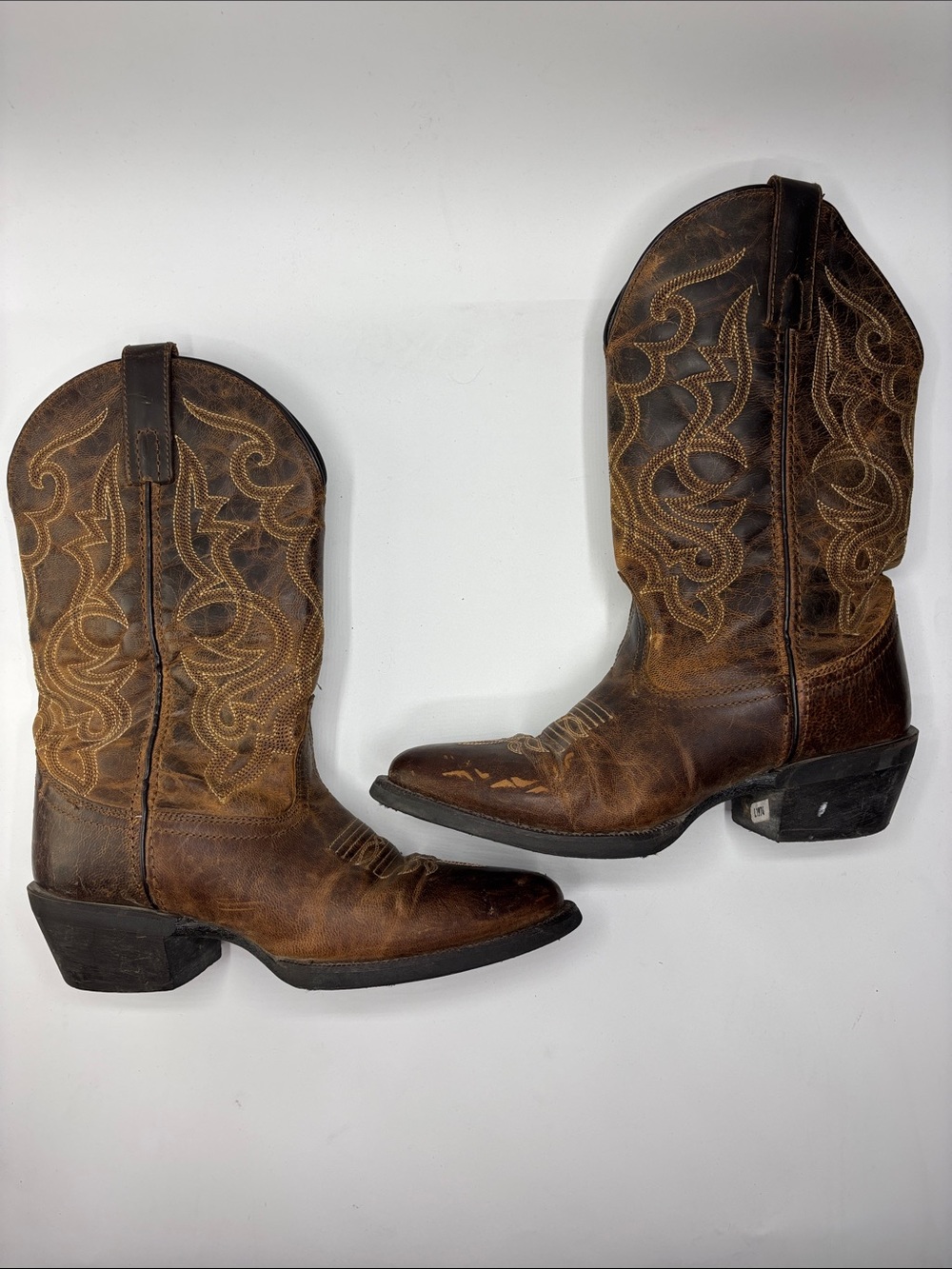 Laredo Women’s Brown Distressed Leather Western Cowboy Boot Style 51112 Size 7 - Picture 2 of 8